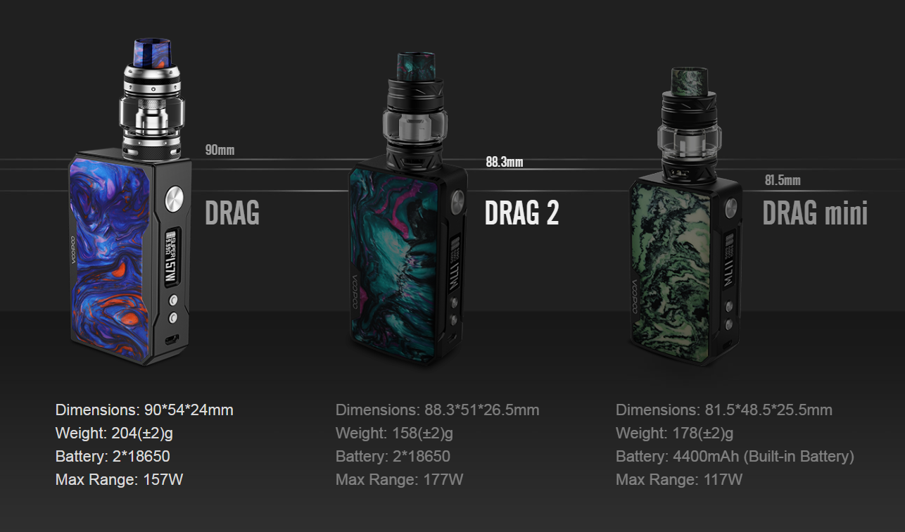 Preview:Voopoo Drag 2 Kit With Uforce T2 Tank