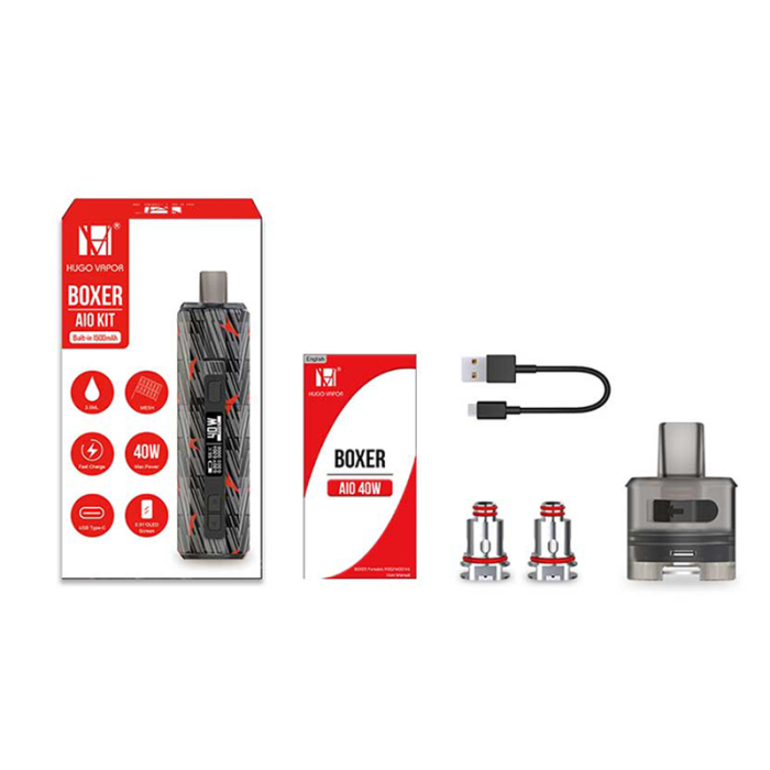 Hugo Vapor Boxer AIO 40W Pod Mod Kit Hugo Vapor Boxer AIO 40W Pod Mod Kit