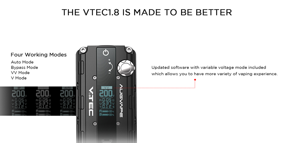 Features of Augvape Vtec 1.8 Mod