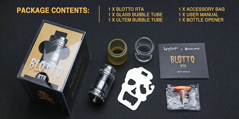 Package Included of Dovpo Blotto RTA 