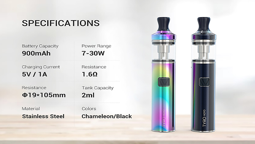 Parameters of Vaptio Tyro Nano Kit