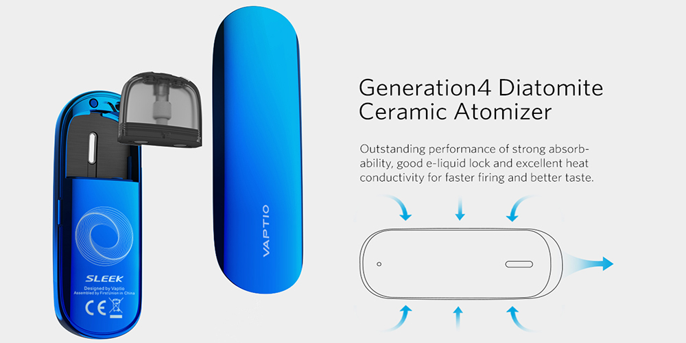 Features of Vaptio Sleek Pod kit